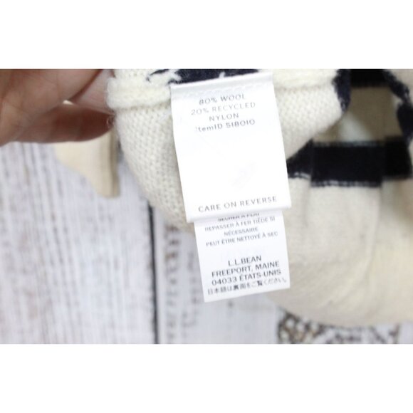 LL Bean Signature Wool Blend Sweater Pullover Cream Size Large - Picture 5 of 9